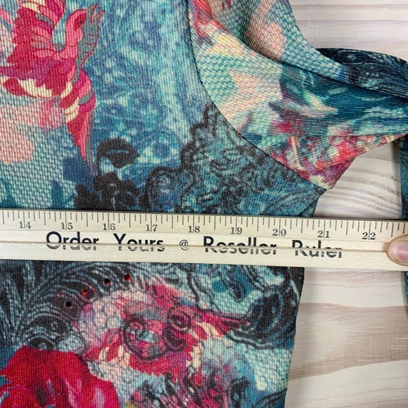 Vtg Nu Construction Top Womens Large Knit AOP USA Artsy 90s - Picture 8 of 12